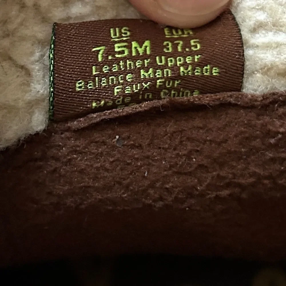 Sam Edelman Brown Franc Leather Faux Fur Ankle Boot Size 7.5M
